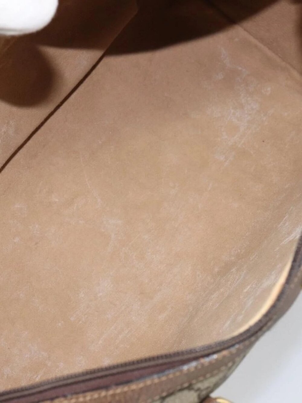 GUCCI GG Supreme Web Sherry Line Bag PVC Beige Gold - Picture 10 of 16